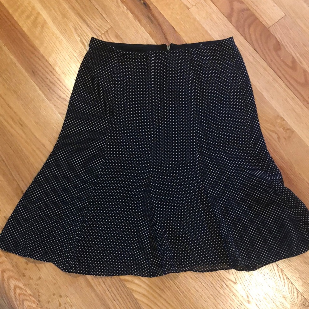 Express polka dot silk flared skirt